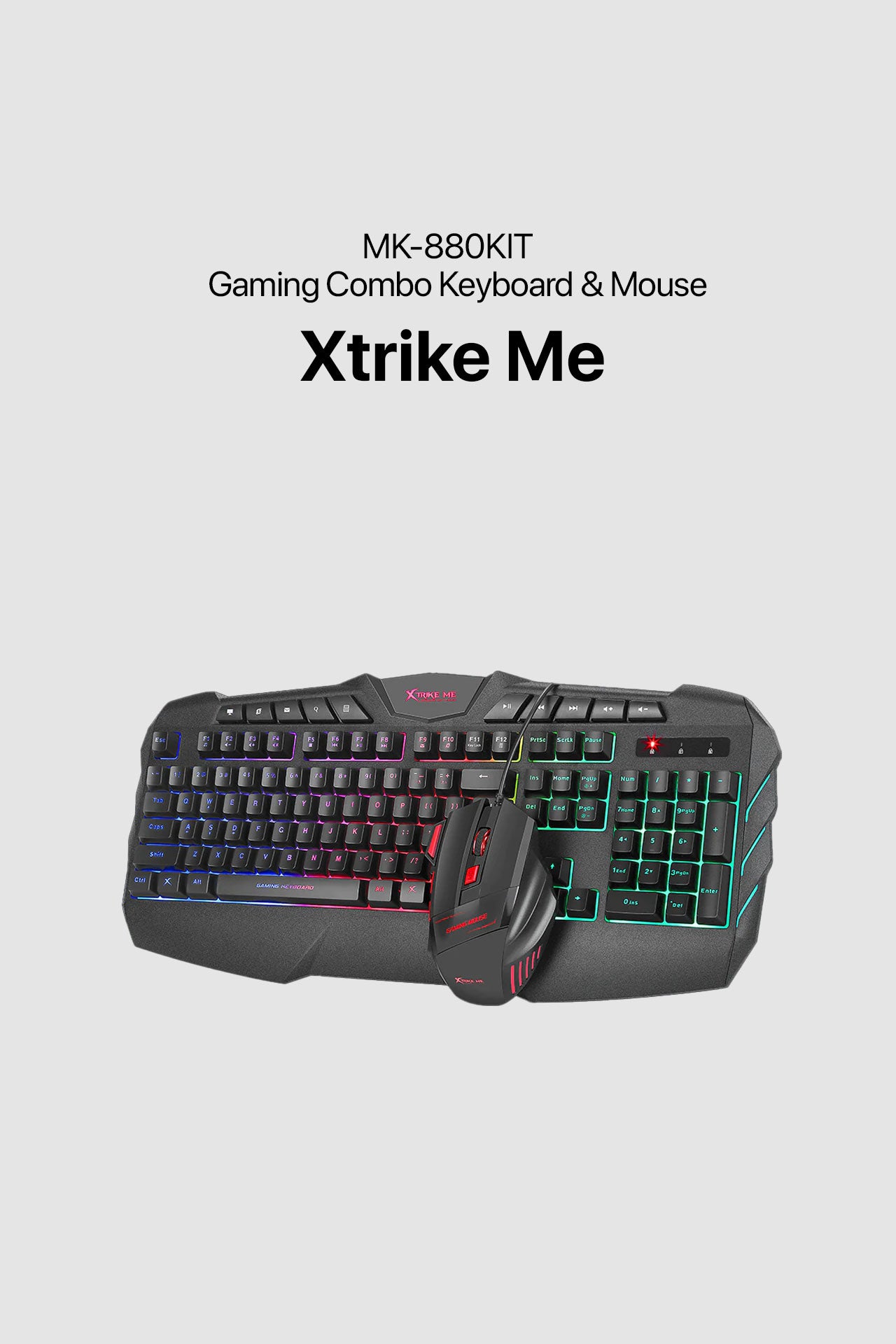 Xtrike Me Rainbow Backlit Gaming Keyboard and Mouse Combo Xtrike Me Rainbow Backlit Gaming Keyboard and Mouse Combo
